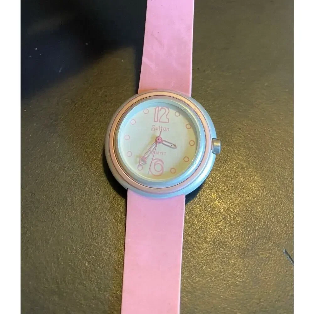 Women's Sutton Watch, Pink Poly Band, Pink and Silver Tone Case